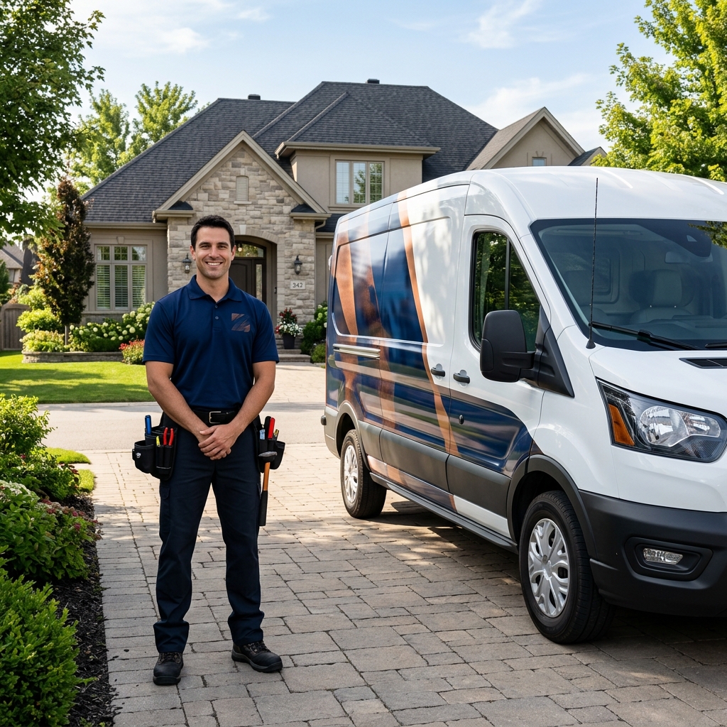 Mike's emergency plumbing crew and service vehicle dispatched to resolve plumbing problems